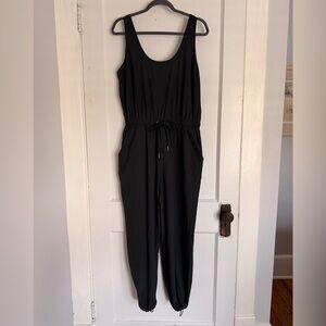 Abercrombie & Fitch Black Sleeveless Drawstring Jumpsuit